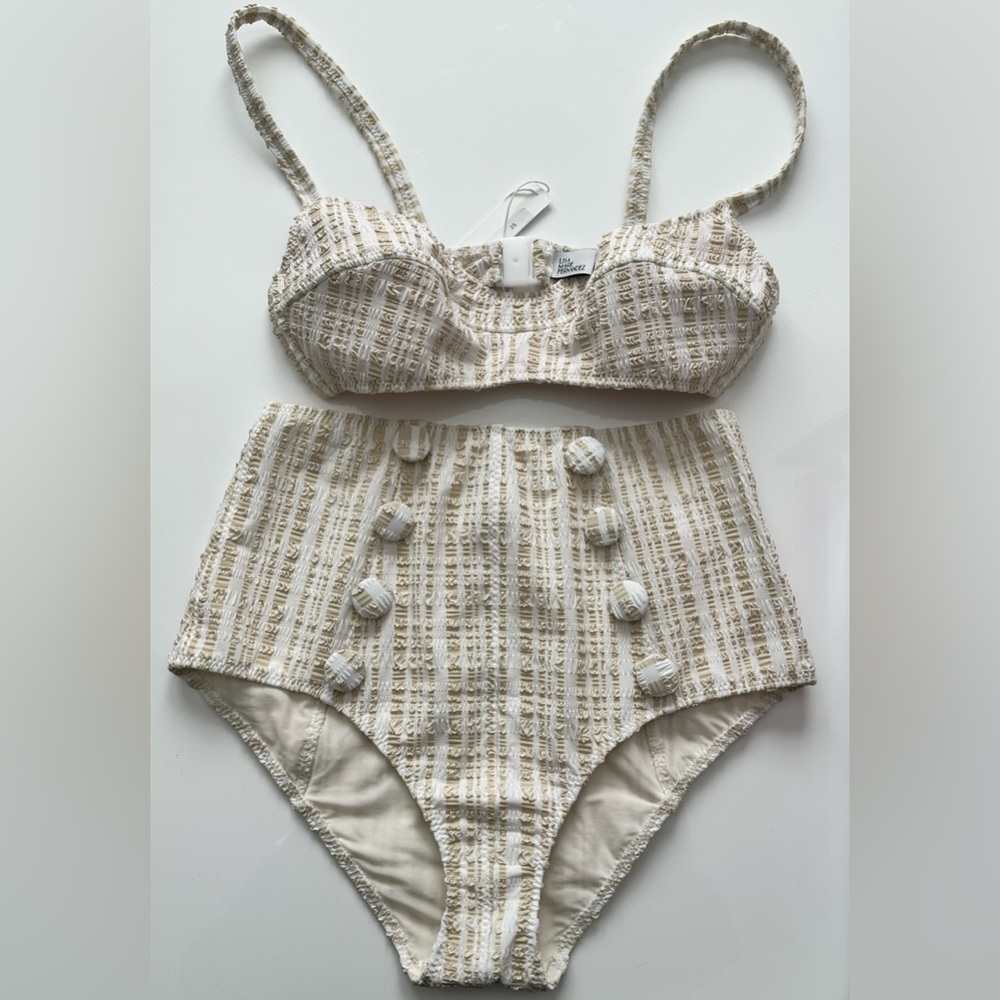 Lisa Marie Fernandez striped seersucker bikini size 2 (small)
